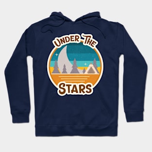 Under The Stars / Campfire / Retro Design / Camping Lovers / Vintage Design Hoodie